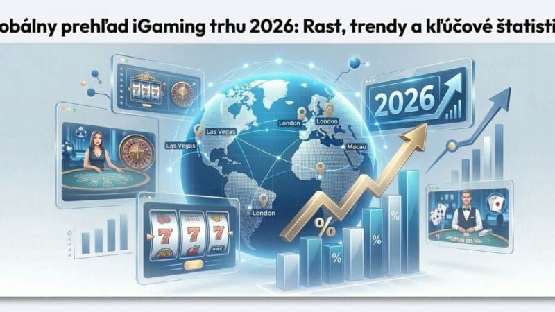 Globálny prehľad iGaming trhu 2026 s grafmi rastu, svetovou mapou herných trhov a vizualizáciou trendov online hazardných hier